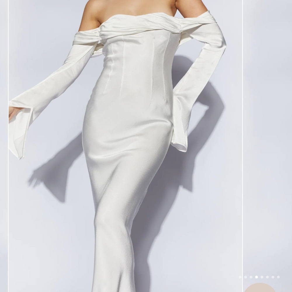 Meshki Giselle Off Shoulder Cowl Neck Maxi Dress